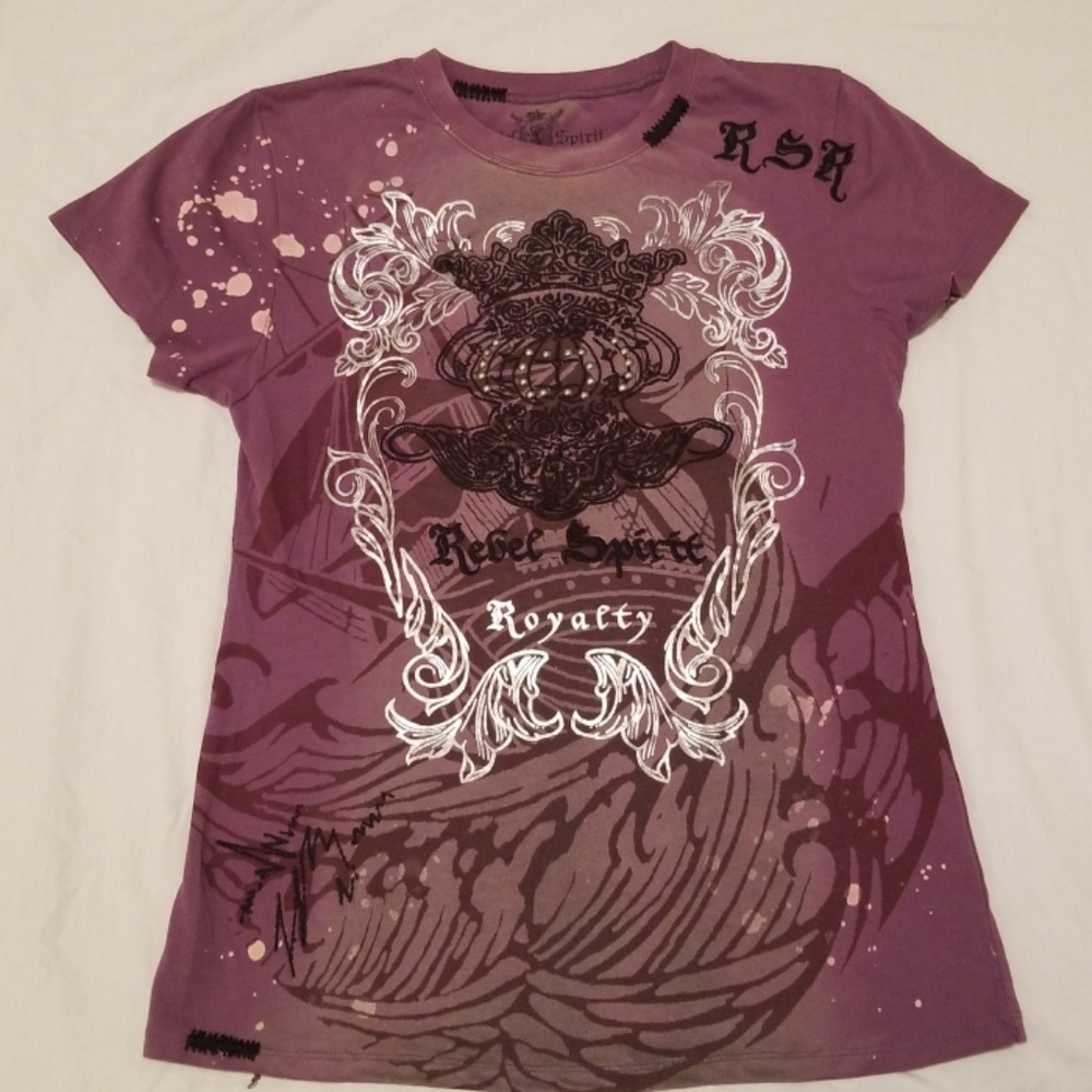 Rebel Spirit purple tshirt size large